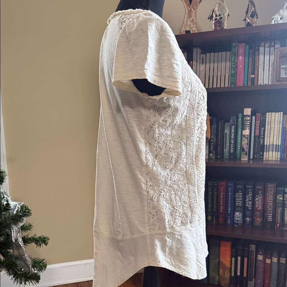 Meadow Rue Cream Lace Blouse - Picture 2 of 7